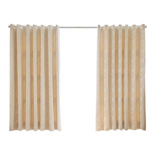 法式遮光窗帘蕾丝双层布纱一体免打孔安装2024年新款卧室阳台飘窗