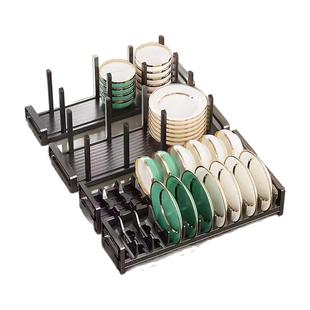 碗碟收纳架碗盘厨房抽屉收纳分隔内置碗架柜内橱柜餐具盘子置物架