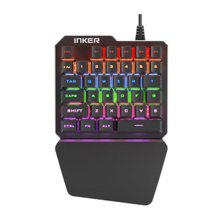 英克尔单手机械键盘刺激战场游戏青轴小型usb便携迷你左手吃鸡用
