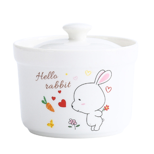 陶瓷炖盅带盖隔水炖燕窝补品炖汤盅一人份家用内胆炖罐迷你蒸蛋盅