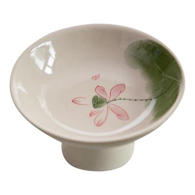 复古中式禅意糕点盘高足小号精致