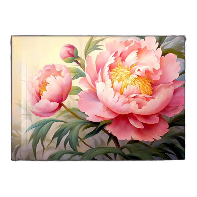 新中式花开富贵餐厅装饰画