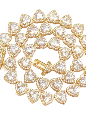 Mr.Bling爱心情侣10mm混镶项链