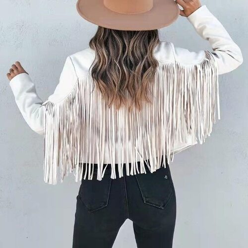 W 91823 Fitted Long Sleeve Fringe Jacket 修身流苏外套 跨境代