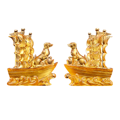 淘运阁鹏鲤争辉琉璃摆件属马2026