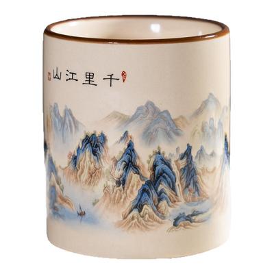 墨上云间古风笔筒千里江山五牛图