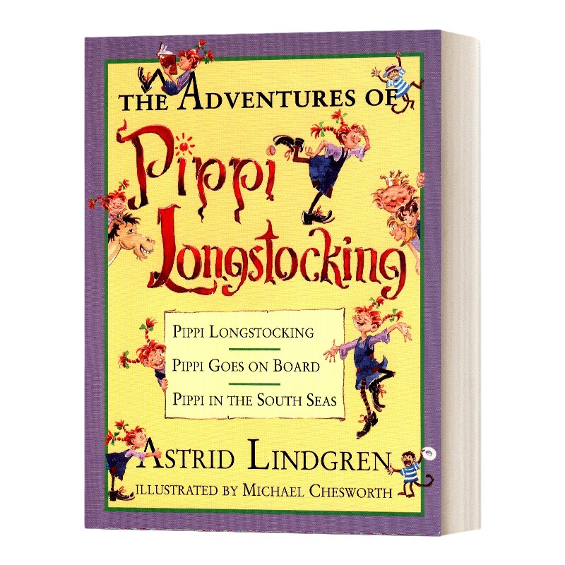 英文原版 长袜子皮皮全集 精装彩色插图版 The Adventures of Pippi Longstocking 英文版 进口英语原版书籍