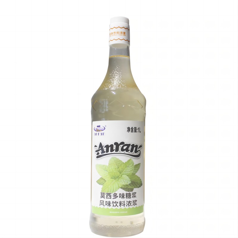 安然莫西多糖浆1L调制咖啡气泡水鸡尾酒果汁茶饮莫吉托白薄荷果蜜