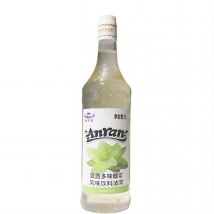 安然莫西多糖浆1L调制咖啡气泡水鸡尾酒果汁茶饮莫吉托白薄荷果蜜
