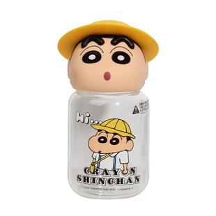 蜡笔小新联名迷你玻璃杯子高颜值咖啡牛奶杯儿童生日礼物便携水杯