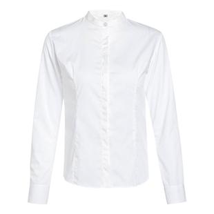 立领衬衫女春秋长袖职业正装白色气质内搭通勤工作服冬季加绒衬衣