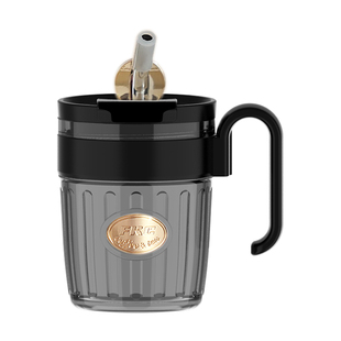 FKC咖啡吸管杯400ml高颜值外带把手便携tritan水杯加厚隔热杯子