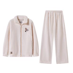 TeenieWeenie小熊睡衣女款2025新款高级感冬季加厚情侣家居服套装