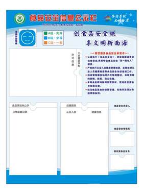 广东佛山餐饮食品安全监督信息公示栏营业执照框三合一挂墙南海桂城禅城石湾顺德张槎食品公告牌安全制度牌