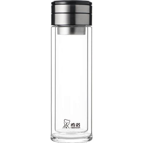 希诺双层玻璃杯男茶水分离杯大容量泡茶杯子女高档礼盒商务水杯
