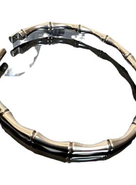 竹节钛钢不易掉色开扣手镯女通用