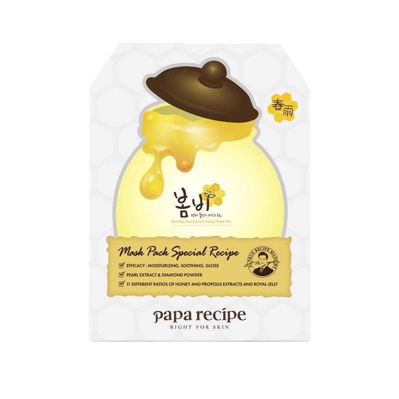 【圣诞礼物】韩国paparecipe白春雨蜂蜜光彩补水面膜3.0熬夜官方