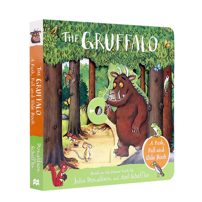 英文原版英文版狐假虎威咕噜牛The Gruffalo: A Push, Pull and Slide Book3-5岁低幼儿童英语启蒙绘本童话寓言故事纸板抽拉书