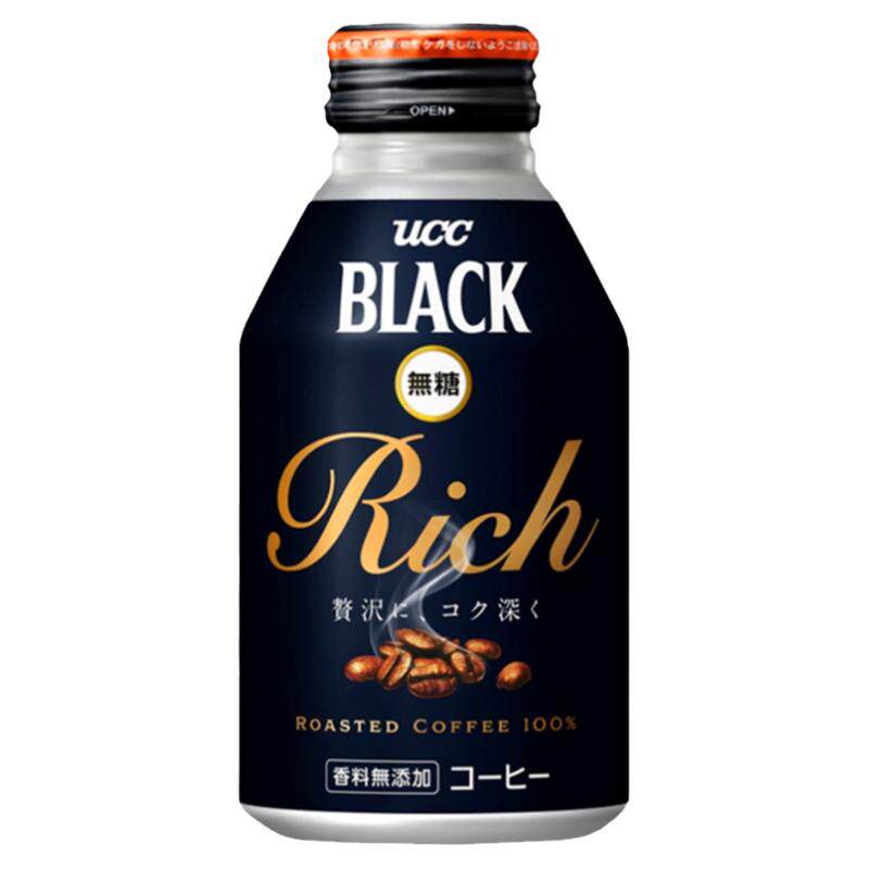 日本进口UCC悠诗诗BLACK清咖啡饮料黑咖啡饮料美式咖啡375ml*24罐