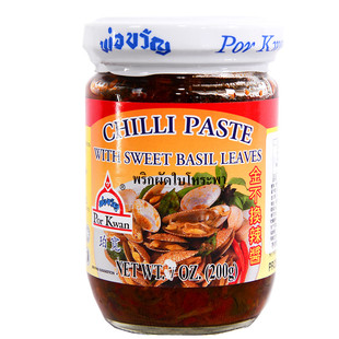 罗勒酱200克珀宽金不换辣酱泰国PorKwan炒花甲海鲜调味辣椒酱料