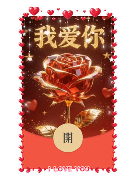 情人节快乐微信红包封面vx红玫瑰我爱你wx浪漫情侣新款动态序列号