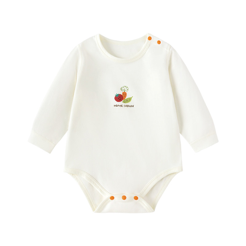 babylove【安心柔】婴儿包屁衣春秋纯棉宝宝三角哈衣知蔬达理