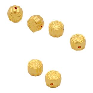 18K哑金包金保色双面纹花朵弯管通孔隔珠桶珠垫片diy手链项链配件