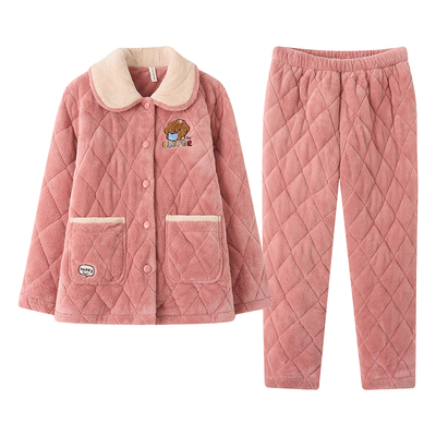 芬腾冬天睡衣女款加绒加厚新款