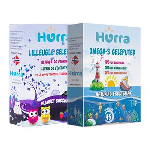 hurra儿童DHA好记忆鱼油果冻+蓝莓护眼叶黄素好视力挪威进口软糖