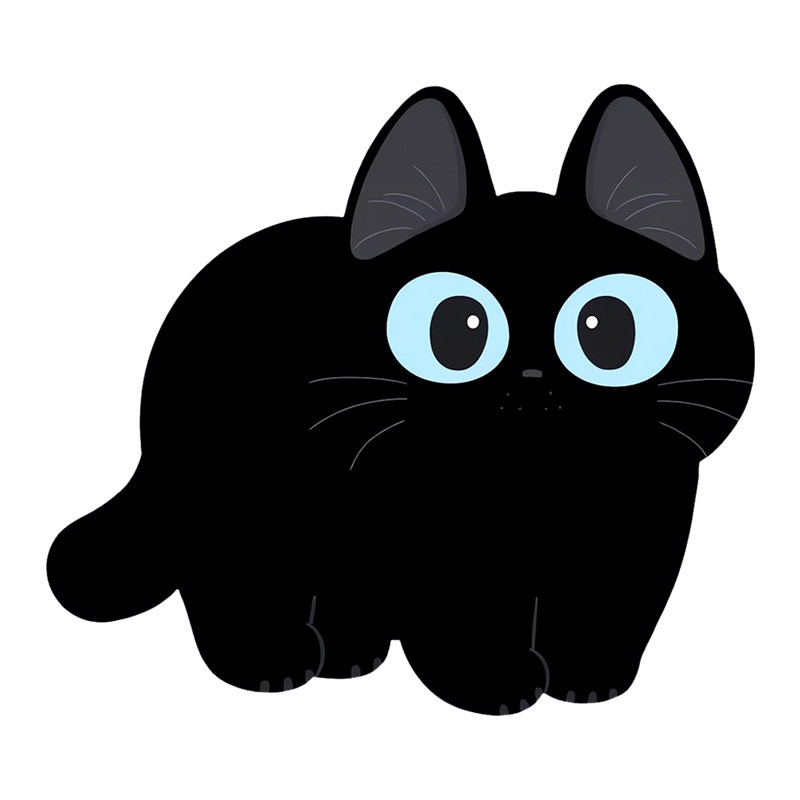 原创可爱小猫咪白墨烫画贴