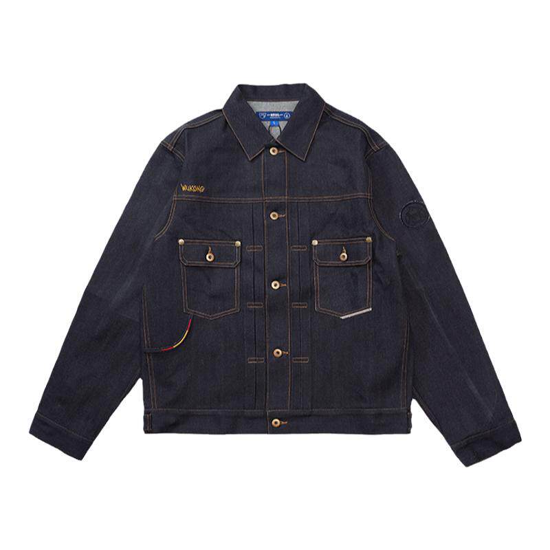 悟空主题刺绣赤耳丹宁牛仔夹克蓝布屋阿美咔叽复古脱浆原色外套潮