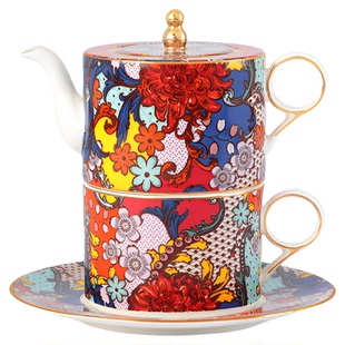 【店铺】永丰源繁花似锦4头咖啡具茶具咖啡杯套装礼盒装