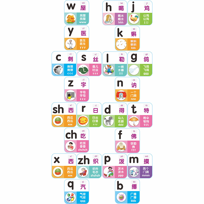 声母韵母地贴游戏儿童跳房子幼儿园卡通学校可移除自粘课间十分钟