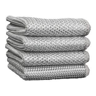 钢丝洗碗布加厚钢丝抹布金属丝洗碗布灶台抹布不沾油刷锅银丝抹布