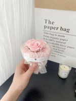 3 розовые розы #розовая перламутровая подарочная коробка