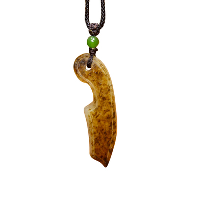 紫润轩新疆和田玉青白籽料吊坠仿古刀币富贵缠身秋梨皮真皮挂件