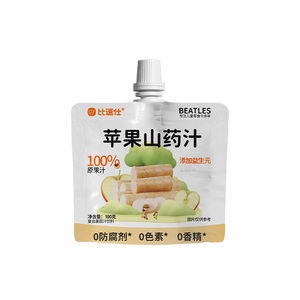 比逗仕苹果山药汁100%原果汁含益生元果汁儿童果蔬汁小饮料酸甜味