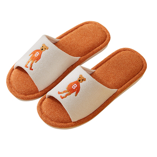 儿童亚麻拖鞋女春秋夏季家居情侣厚底防滑亲子棉麻拖鞋男夏天家用