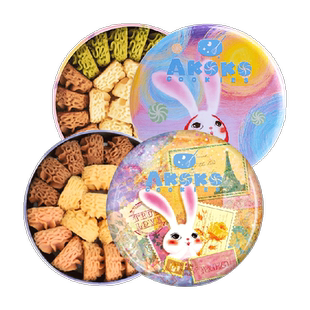 [详情领补贴]AKOKO黄油曲奇饼干礼盒230gx2罐送儿童礼物零食礼包
