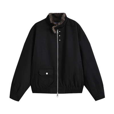 复古仿貂毛座山雕夹克Cleanfit风