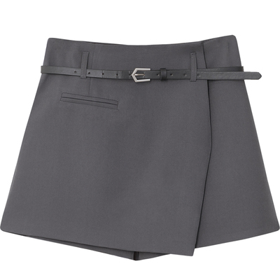 复古百搭不对称设计感西装短裙裤