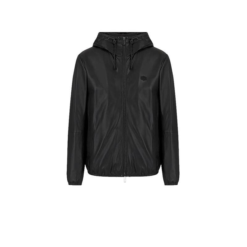 【自营】EMPORIO ARMANI/阿玛尼男士羊皮革连帽夹克01R54P 01P54