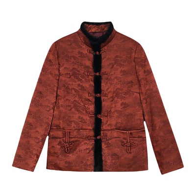 齐黛新中式提花白鹅绒羽绒服女2025冬季新款加厚保暖妈妈短外套