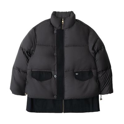 HalfwayHouse拼接假两件时髦外套