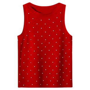 俏皮减龄撞色波点针织背心女2026夏季外穿薄款修身无袖上衣打底衫