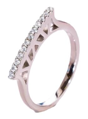 莫桑石一字戒指简约小众