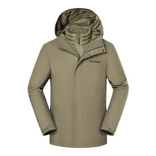 哥伦比亚冲锋衣男秋冬户外防水热能羽绒内胆三合一外套XE5418