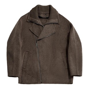 海上公路可拆卸斜门襟羊毛夹克男士25年秋冬季时尚厚款双面呢外套