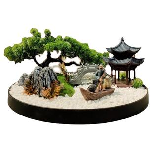 餐桌中间摆花桌摆电动转盘花摆花装饰品高端饭店餐厅微缩景观摆台