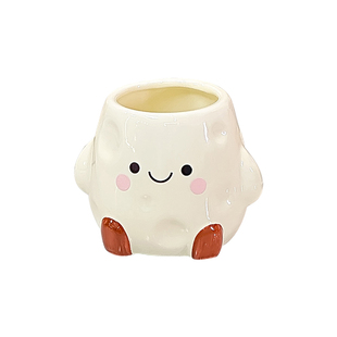 奶酪蛋糕笔筒化妆刷收纳筒桌面收纳盒陶瓷办公桌高颜值收纳桶摆件